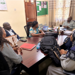 (L-R) Dr. Vida Mmbaga, Program Director, Tanzania TFELTP; Dr. Herbert Kazoora, FETP Lead, AFENET; Dr. Agnes Buchwa, Ministry of Health Mentor; and TFELTP Cohort 18 residents Kauthar Abdurahman and Esterose Ollotu, met with Dr. Jonas Lulanda, Municipal Medical Officer of Health, Temeke Municipal Council, Dar es Salaam. The team conducted an evaluation of cholera and Mpox outbreaks using the 7-1-7 framework to strengthen outbreak detection and response.