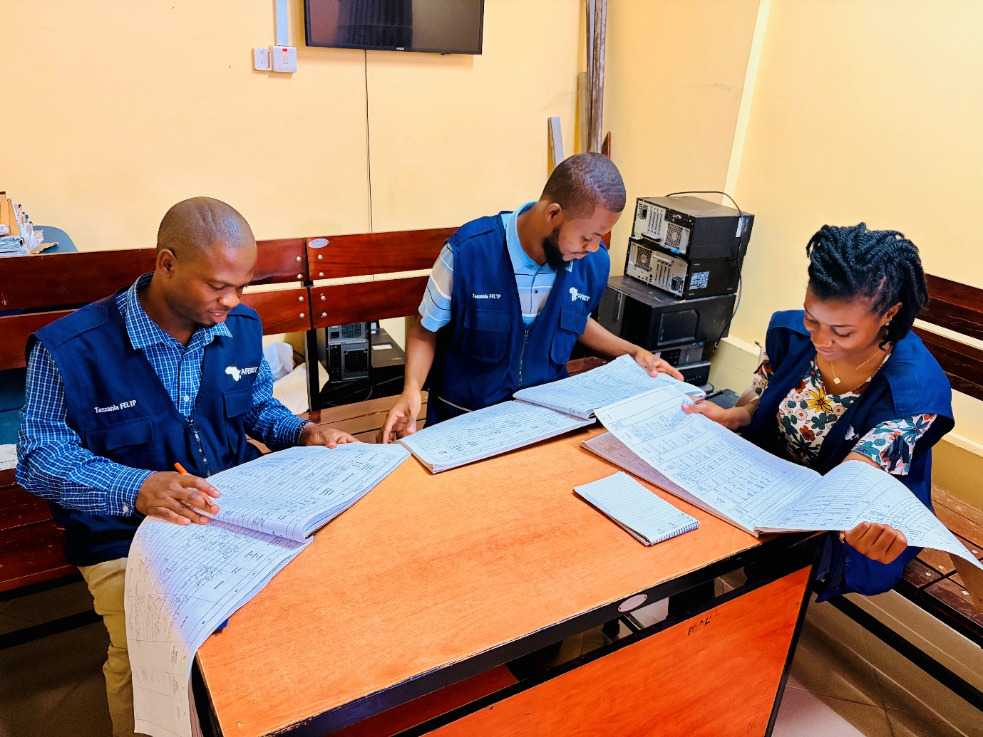 TFELTP Cohort 18 residents conducting active case search at Mbagala Rangi Tatu Hospital, Temeke District Dar es Salaam