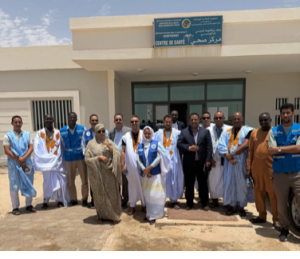 Visite de groupe après la visite du centre de santé de l’aéroport de Nouakchott, 19 avril 2026